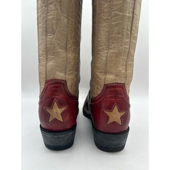 Old Gringo Yippee Ki Yay 13” Western Boots 7  Leather Stars Stripes US Flag - Picture 8 of 13